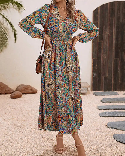 Vestidos largos estampados de estilo bohemio
