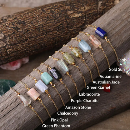 Elegant Prism Stone Chain Bracelet
