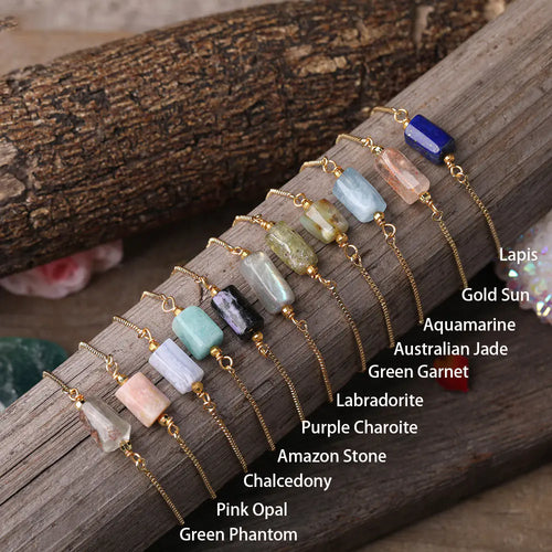 Elegant Prism Stone Chain Bracelet