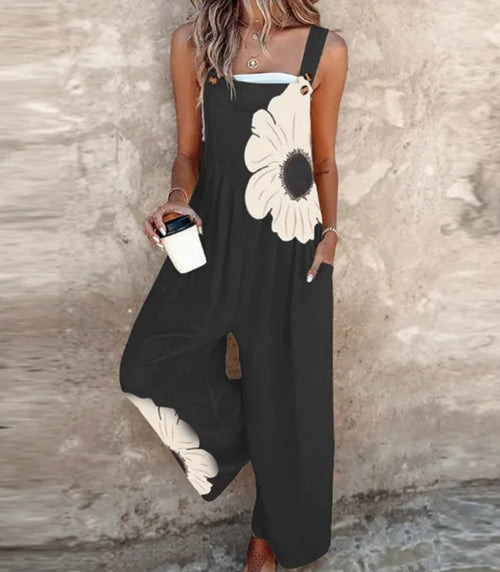 Summer Vintage Print Women's Jumpsuit