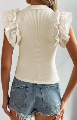 Ruffle-Sleeve Top