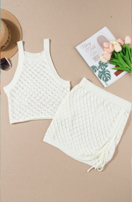 Two-Piece Crochet Knit Set