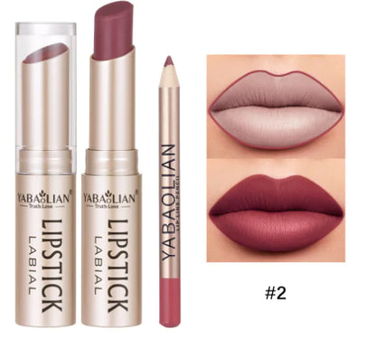 Lápiz labial nude mate resistente al agua y sin manchas