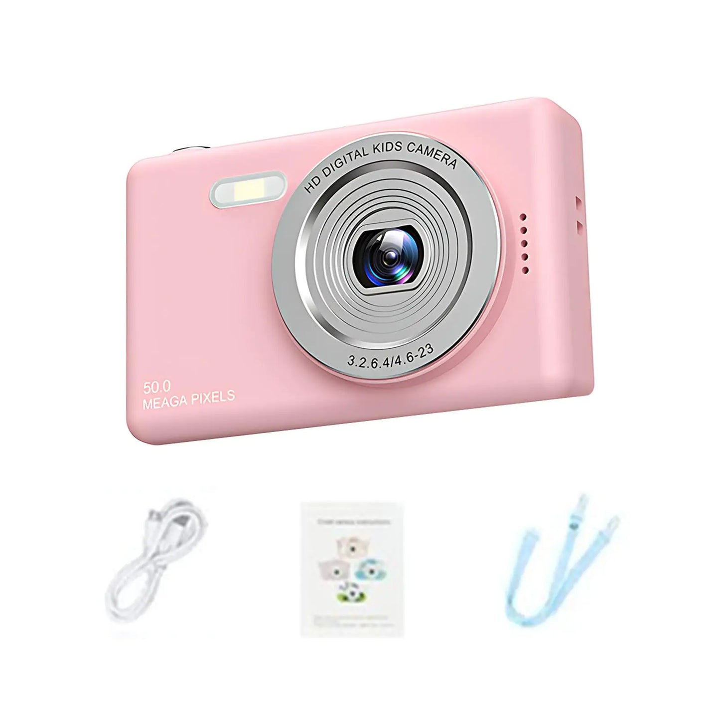 48MP Compact Digital Camera 4K - Vintage Vlogging & Travel Use with 8X Zoom (Pink)